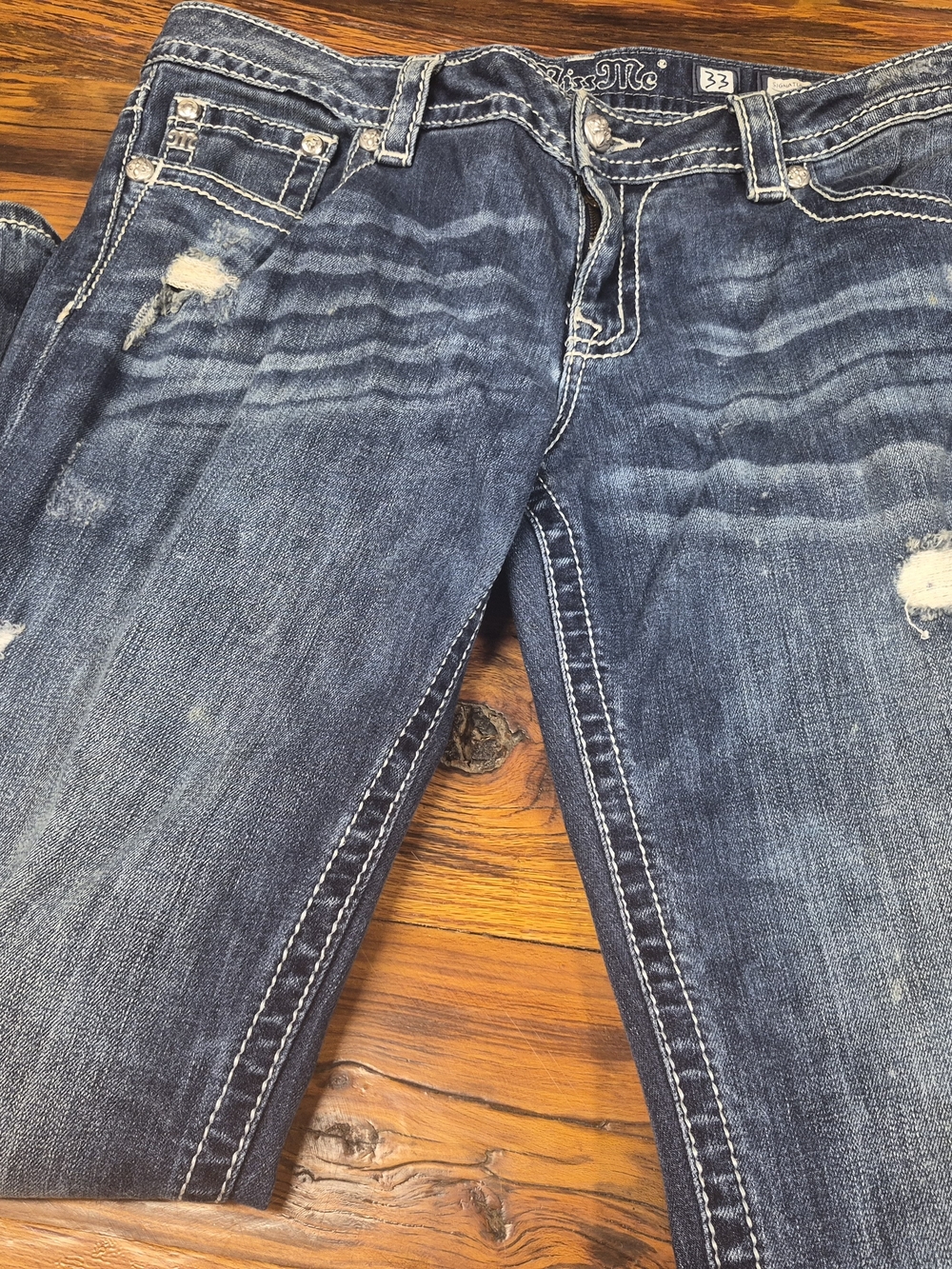 Miss Me Dark Blue Distressed Women’s Jeans